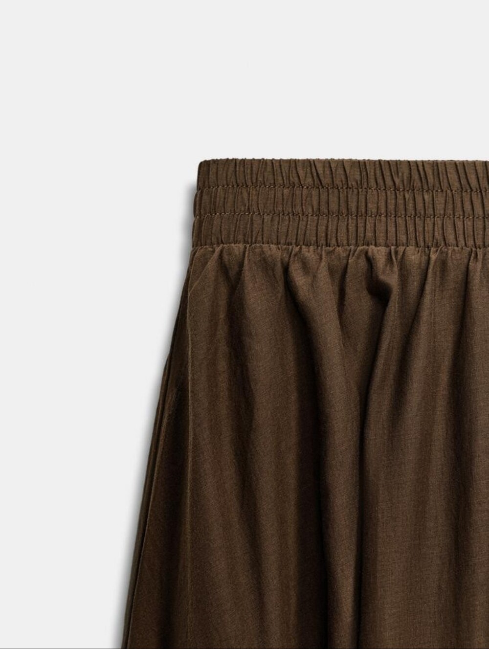 Flowy Brown Cotton Zara Maxi/Midi Skirt | Large - Picture 6 of 9